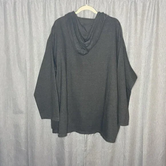 NWT Houston Texans NFL Apparel Raw Hem Hoodie Gray Sweatshirt Women’s Plus 3X - Picture 6 of 11